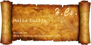 Halla Csilla névjegykártya